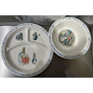 Vintage Peter Rabbit &‎ Friends Eden Melamine Divided Plate/Bowl Set Waren & Co